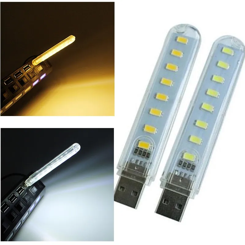 LED Light Night Light Book Light Mini Night Light Mini LED Light Mini Portable USB Night LED Lamp 8 LEDs Super Bright Night Book Lights x Reading Light For USB Power Bank PC Laptop Notebook