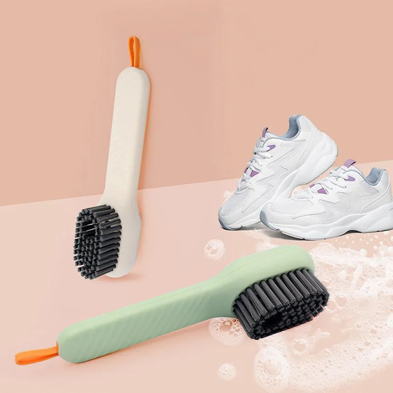 Cepillo líquido multifuncional para zapatos, limpiador de cepillo de mango  largo con cerdas suaves, dispensador de jabón, cepillo de limpieza para  calzado y el hogar - AliExpress