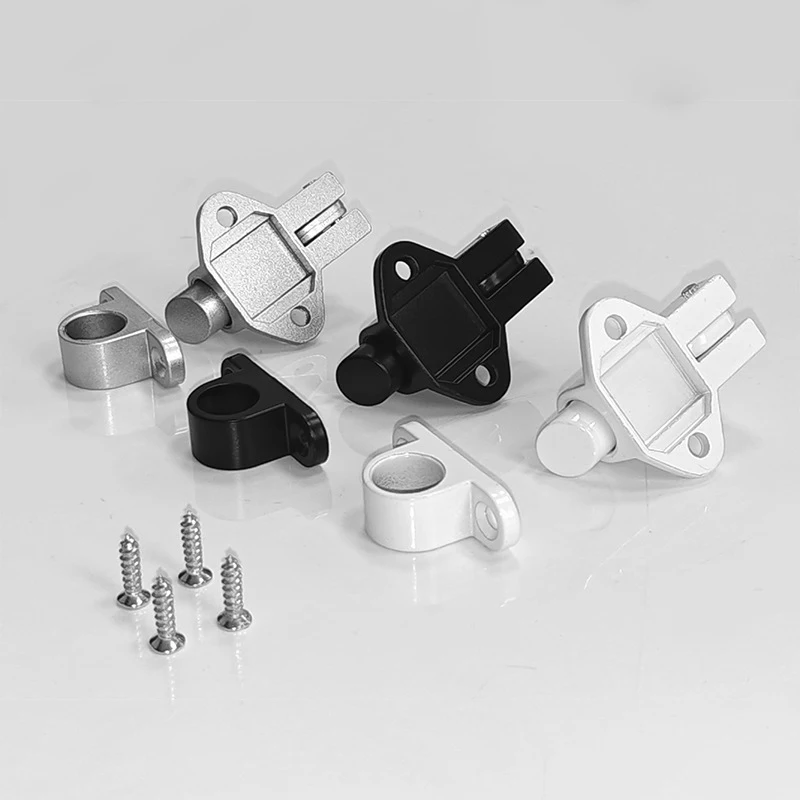 Description Picture 5 of item4 * Screws Automatic Door Bolt Latch Home Window Gate Security Pull Ring Spring Bounce Door Bolt Automatic Latch Lock
