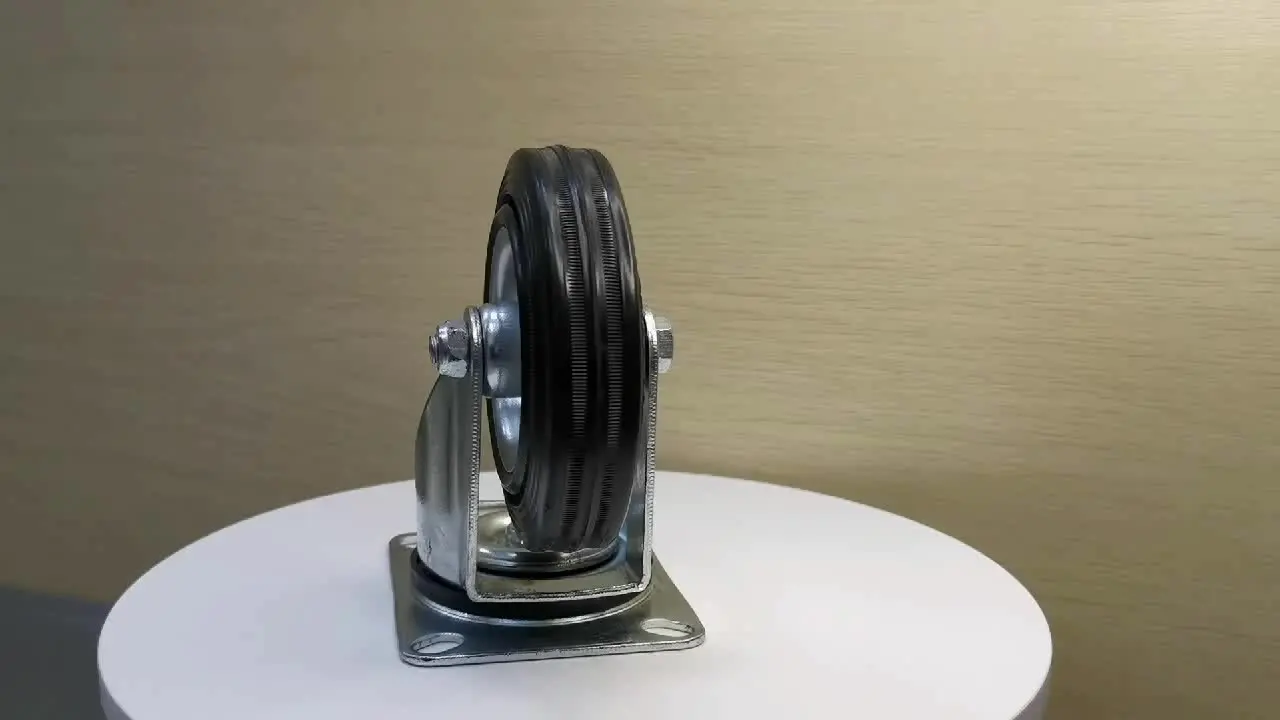 Factory Direct Sale 80-200mm Diameter Wheel Rubber Swivel Caster Industrial Multifunctional Trolley Caster 2