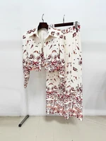 HIGH QUALITY New Fashion 2026 Designer Suit Set Women's Sea World Printed Camis Cropped Jacket Pants Suit 3pcs Set - Image 3