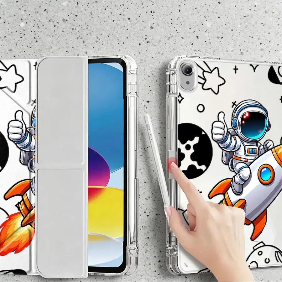 Spaceman Cartoon Tablet Case with Pen Slot Cover