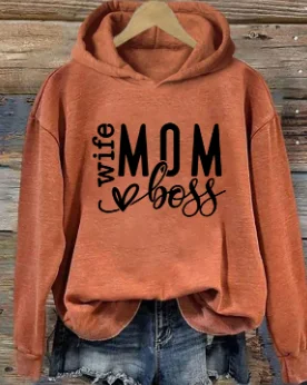 

2024 New Hot Sale Popular Mother's Day Female Hoodie Wife Mom Love Boss Slogan Women Sweatshirt Trend Casual Comfort Girl Tops