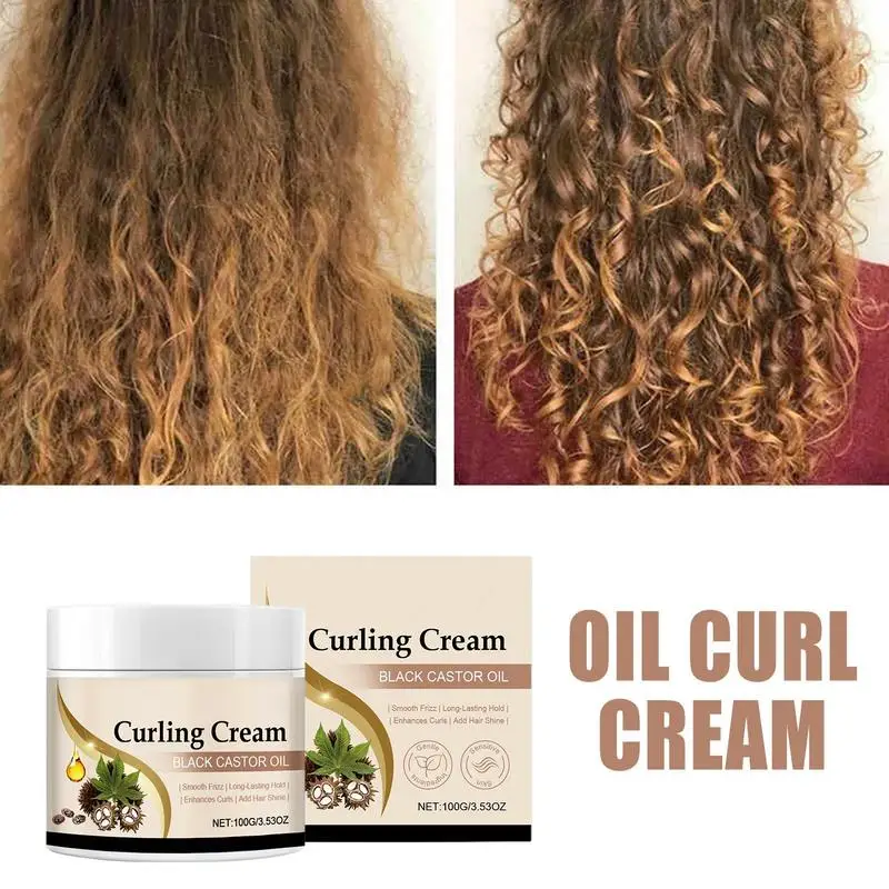 Oil Curl Cream 100g Non-Greasy Moisturizing Hair Cream Long Lasting Smoothing Anti-Frizz Lotion Defines & Enhances Curls & Waves