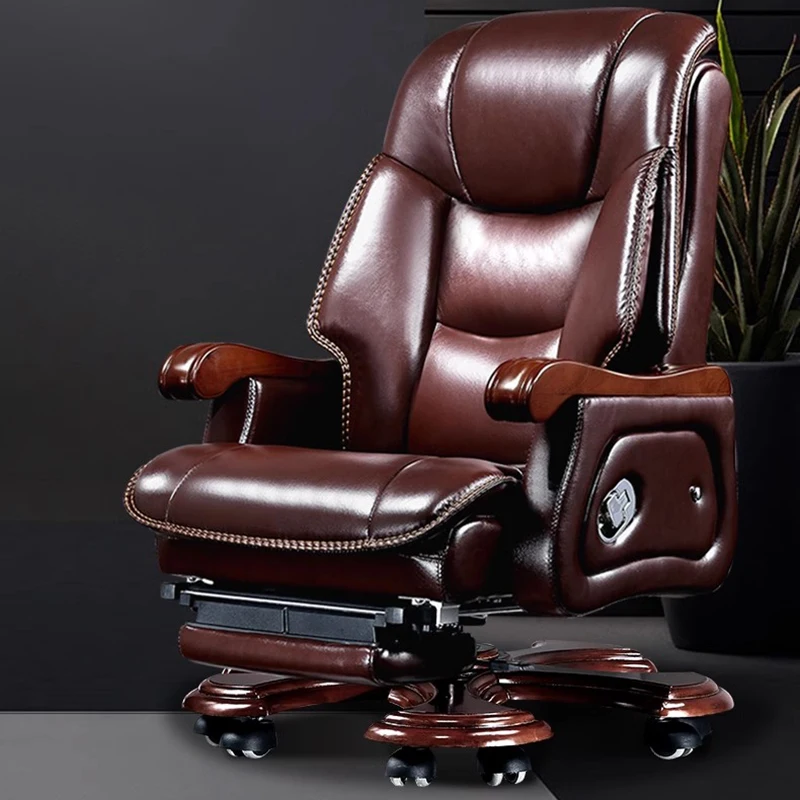 Editor Desk Office Chair Ergonomic Recliner Massage Modern Foot Rest Armchairs Rotating Wheels Silla De Oficina Office Supplies