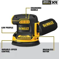 DEWALT DCW210 20V Orbital Sander Brushless Cordless Variable-Speed Handheld Vibration Polishing Woodworking Power Tools 2