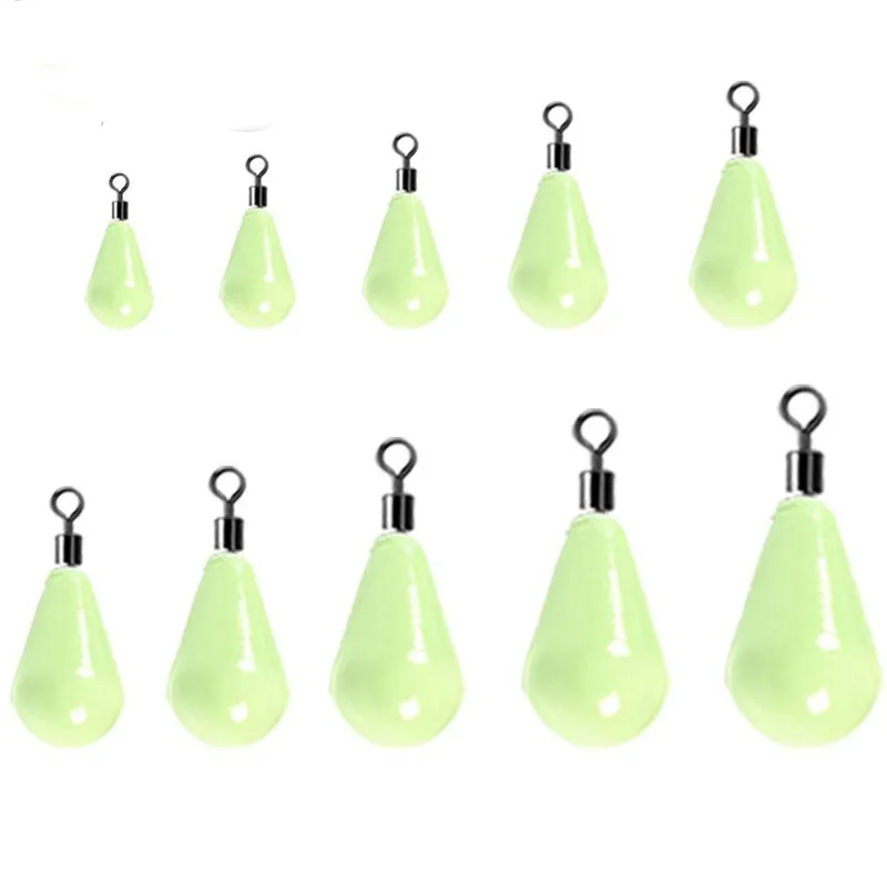 Luminous Fishing Weights Sinkers 11g-60g Water Drop 360 Degree Rotation Fishing Sinker Bass Accessories fishing accessories fishing tackle fishing tools fishing tool fishing counterweight sinker