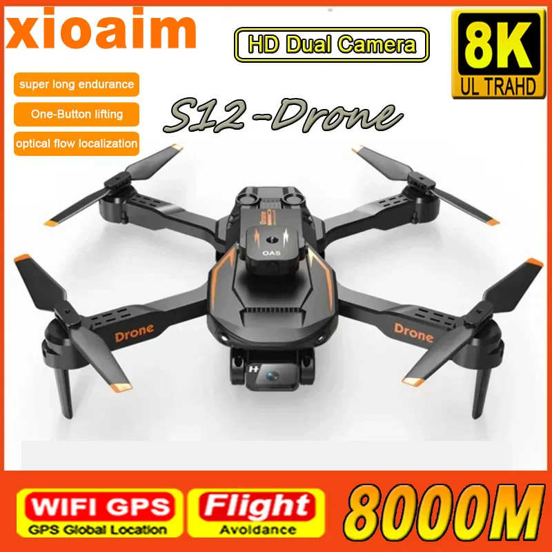 Per Xiaomi Mini S12 Drone 8K 360 Gradi Intelligente Evitamento Ostacoli Drone Hd Fotografia Aerea Uav Aereo Telecomandato
