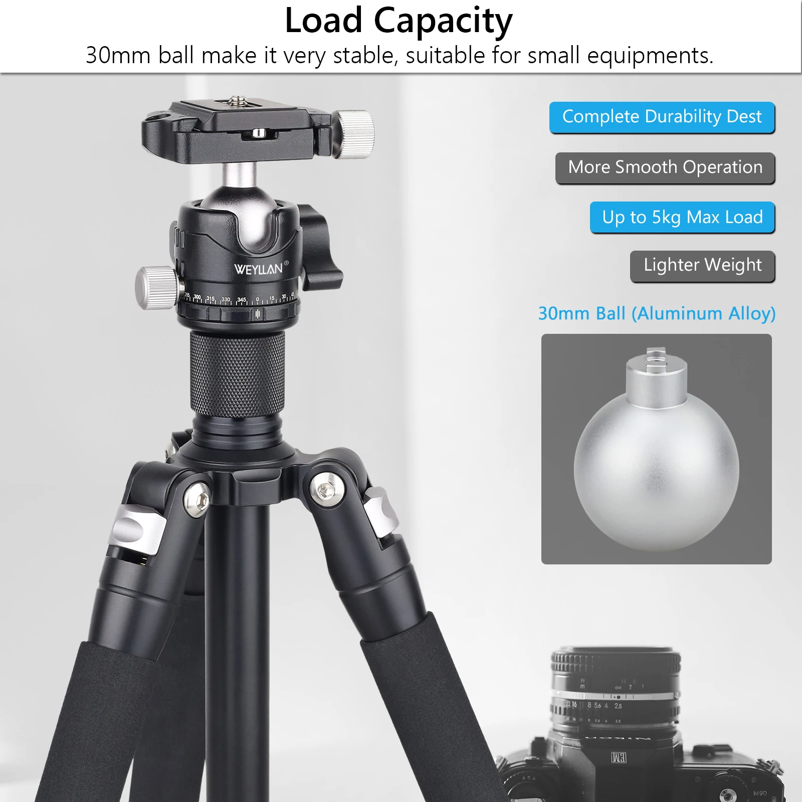 Tripod Head Universal Ball Head All Metal Low Profile Panoramic Video Ballhead Quick Release Plate for Tripod DSLR Monopod EH30S tripod ball head cold shoe ball head camera panoramic head