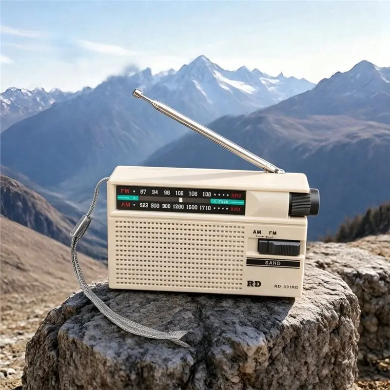 CJSD-FM 라디오 실내/실외 비상용 3.5mm 헤드폰 잭이 있는 휴대용 AM/FM 미니어처 라디오