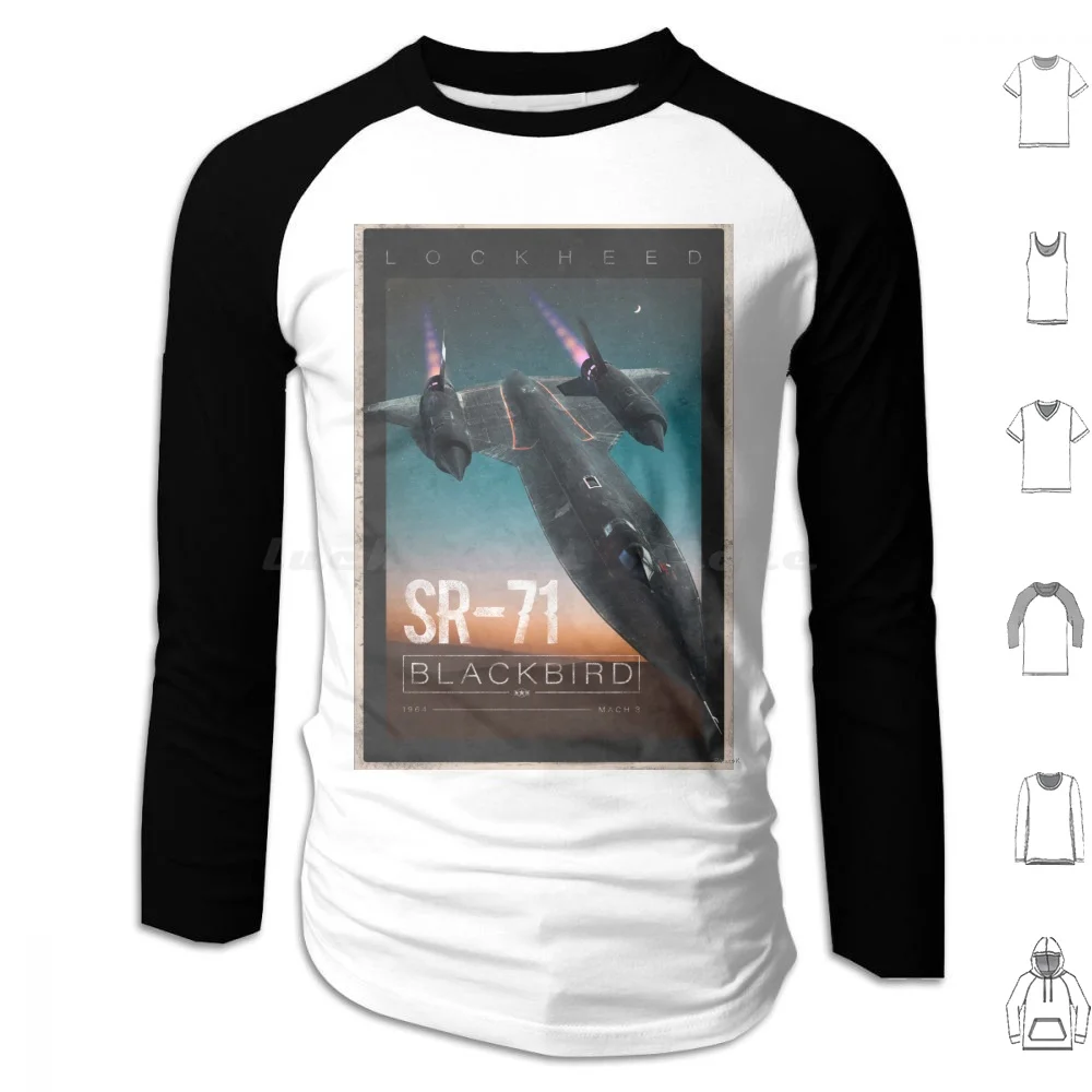 Sr-71 Felpe Con Cappuccio Blackbird Manica Lunga Sr 71 Blackbird Blackbird Sr 71 Sr71 Usaf Skunk Works Plane Habu Air Force Military