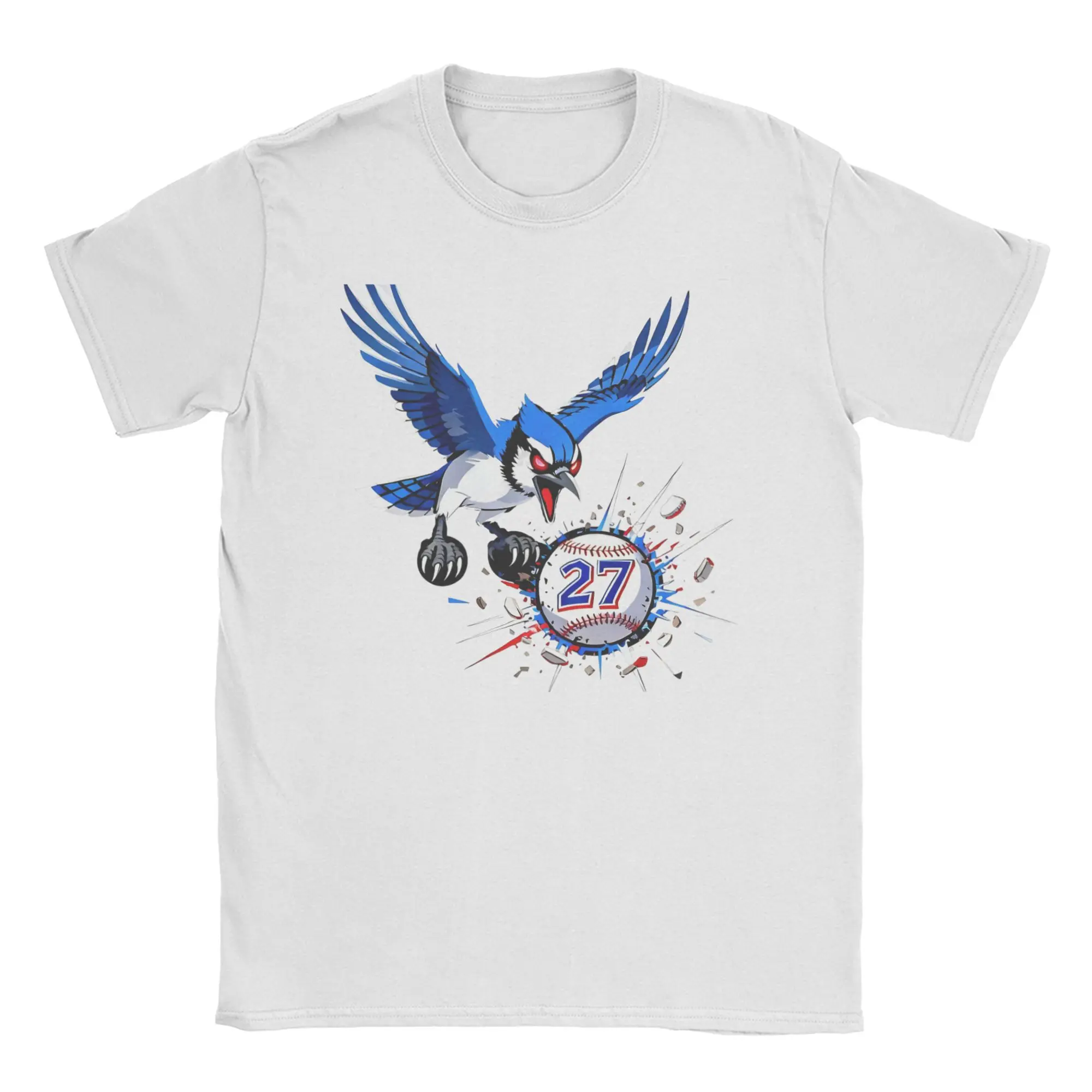 Toronto Blue Bird Pure Cotton Unisex Baseball Tee - Round Neck, Short Sleeve, Plus Size
