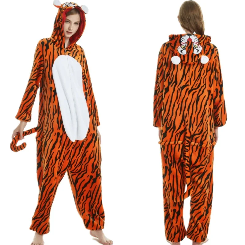Adults Animal Onesies Unicorn Pajamas Couple Sleepwear Women Men Winter Unisex Kigurumi Costumes Cartoon Flannel Rabbit Pajamas