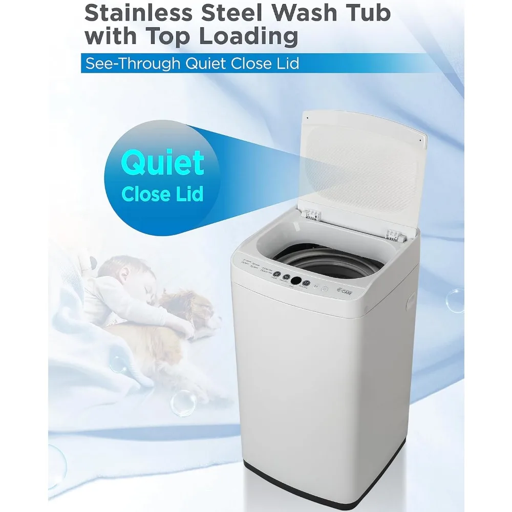0.9 Cu. Ft. Portable Washing Machine, Compact Washing Machine with 6 Wash Cycles, Portable Clothes Washer Featuring