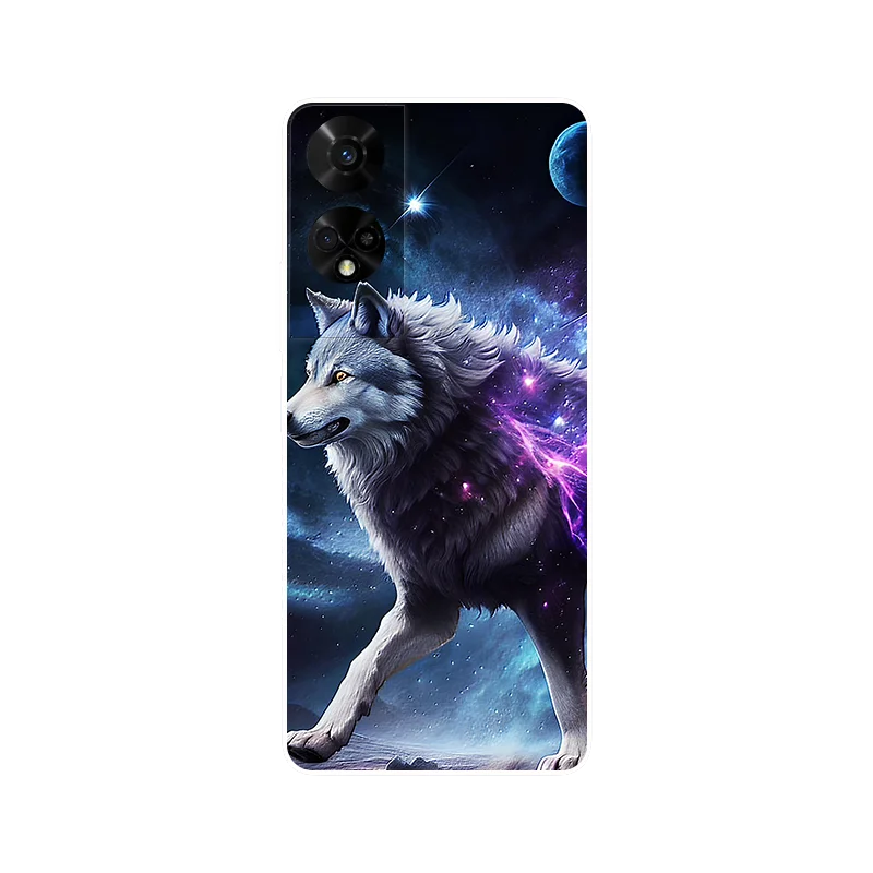 Wolf Painted Shockproof Silicone Phone Case - Stylish and Durable Cover