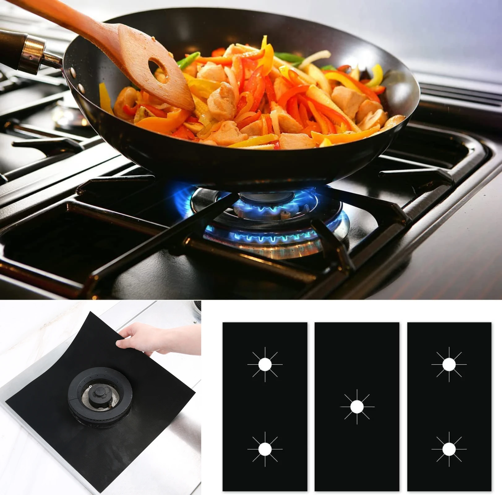 Reusable Gas Stove Protector Cooker Cover Liner Clean Mat Pad Kitchen Gas Stove Top Protector Kitchen Accessories