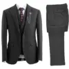 Men 3 Piece Suit Tweed Herringbone Double-Breasted Wedding Tuxedos Size  Men Clothing 2