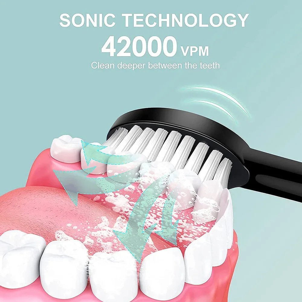 Xiaomi 6 Gear Powerful Sonic Electric Toothbrush USB Waterproof Smart Rechargeable Toothbrush Washable 8 brush heads Whitening 3