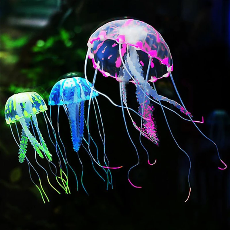 Luminous Anemone Simulation Artificial Plant Aquarium Decor Plastic Underwater Weed Grass Aquarium Fish Tank Decoration Ornamen