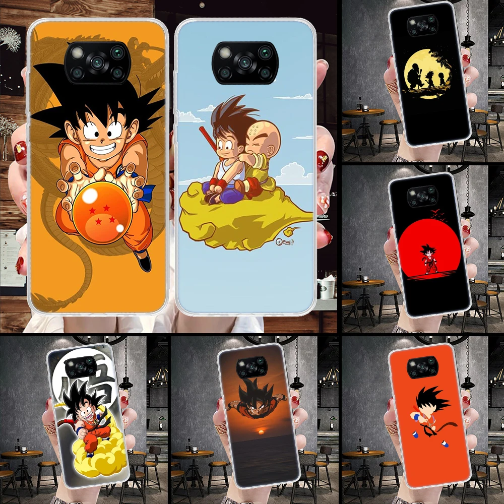 Детский милый чехол Goku с изображением дракона-жемчуга для Xiaomi Poco X3 NFC M3 F3 F1 Mi 11 Lite 12