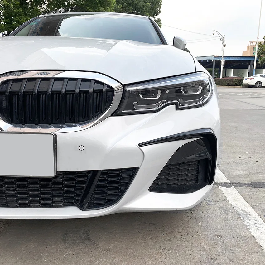 BMW G20 G21 318i 320i 325i 330i 330d 330e 2019 2020 2021 2022 프론트 범퍼 카나드 스플리터 스포일러 에어 나이프 커버 트림