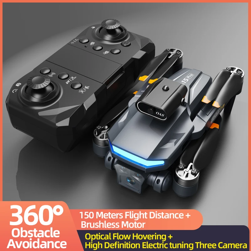 A15 Pro Aerial Drone Folding Optical Flow Automatic Obstacle Avoidance Quadcopter Remote Control Aircraft Toy Birthday Gift