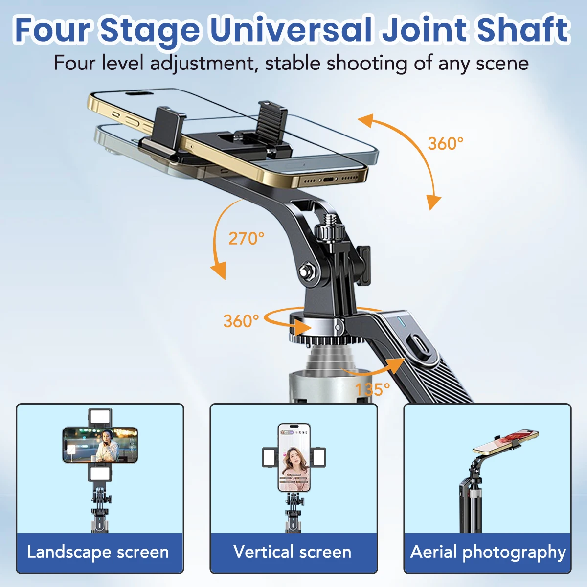 180CM Selfie Stick Tripod 360 Rotation Portable Foldable Cell Phone Tripod Stand Stabilizer for Travel Video Photograph phone tripod,selfie stick