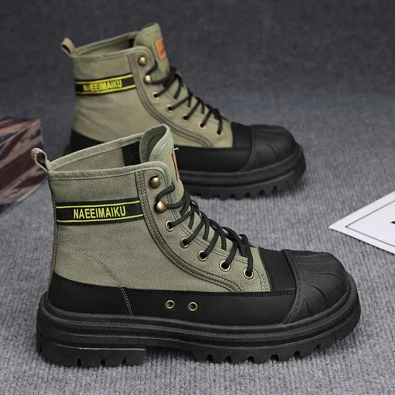 Bottes D'hiver Pour Homme à Lacets - Semelle Antidérapante, Bout Rond, Confort Marche Et Randonnée
