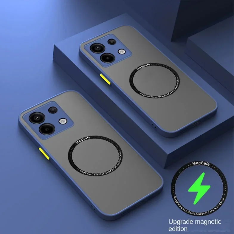Magnetic Magsafe Shockproof Matte Translucent Phone Case with Wireless Charging Compatibility