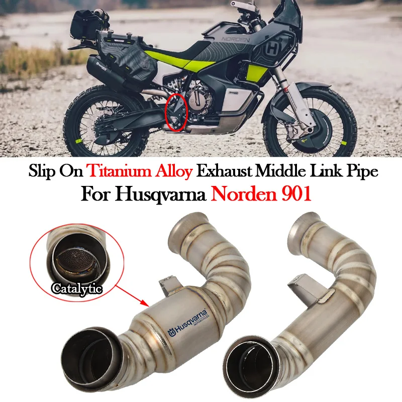 

Slip On For Husqvarna Norden 901 Motorcycle Exhaust Escape Moto Modify Muffler Titanium Alloy Middle Link Pipe