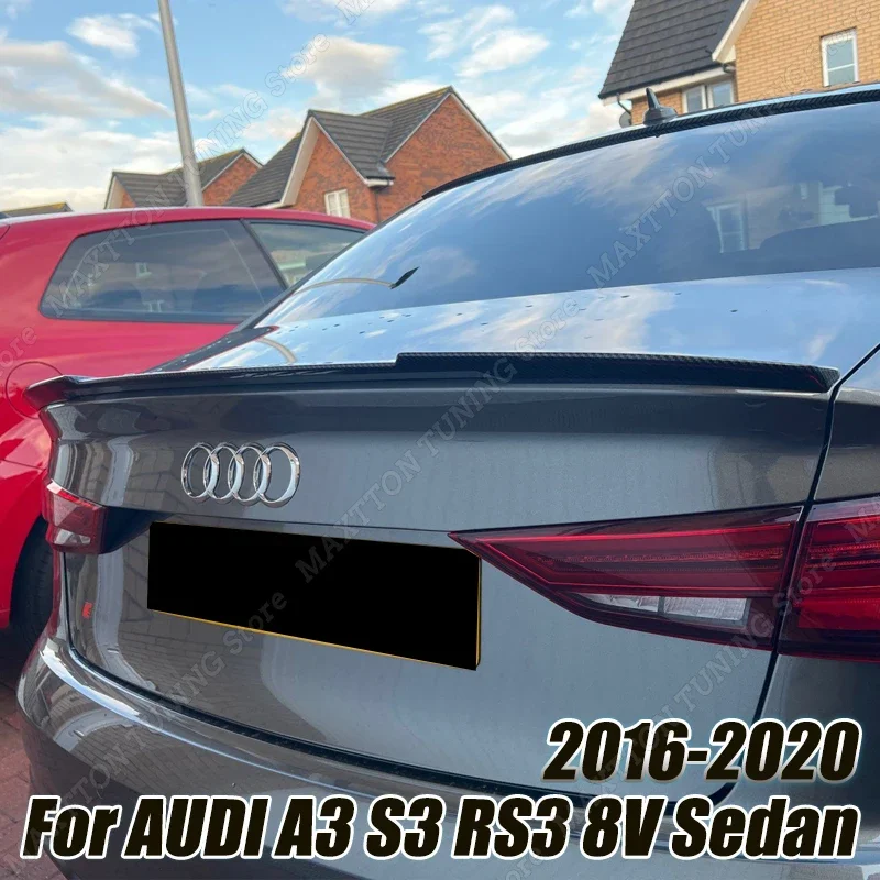 

Стильный спойлер M4 для AUDI A3 S3 RS3 8V Sedan 2016-2020, задний спойлер для багажника автомобиля, разделитель багажника, украшение крыла, комплект аксессуаров для кузова