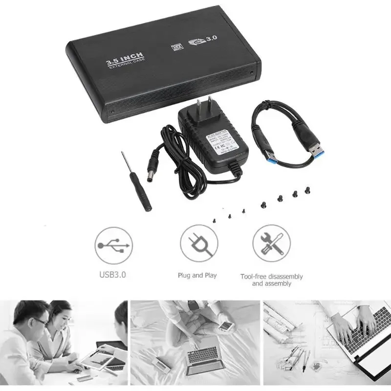 Compact USB 3.0 Type-C External Hard Drive Enclosure Box