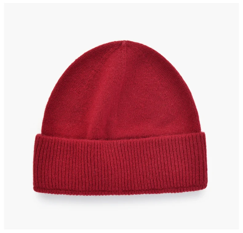 Neues Design weiche feste reine Wollmütze Damen Winterwärme gestrickte Wollmütze für Herren kalte Mütze dünne Beanie Erwachsene Geschenke – Detail 9