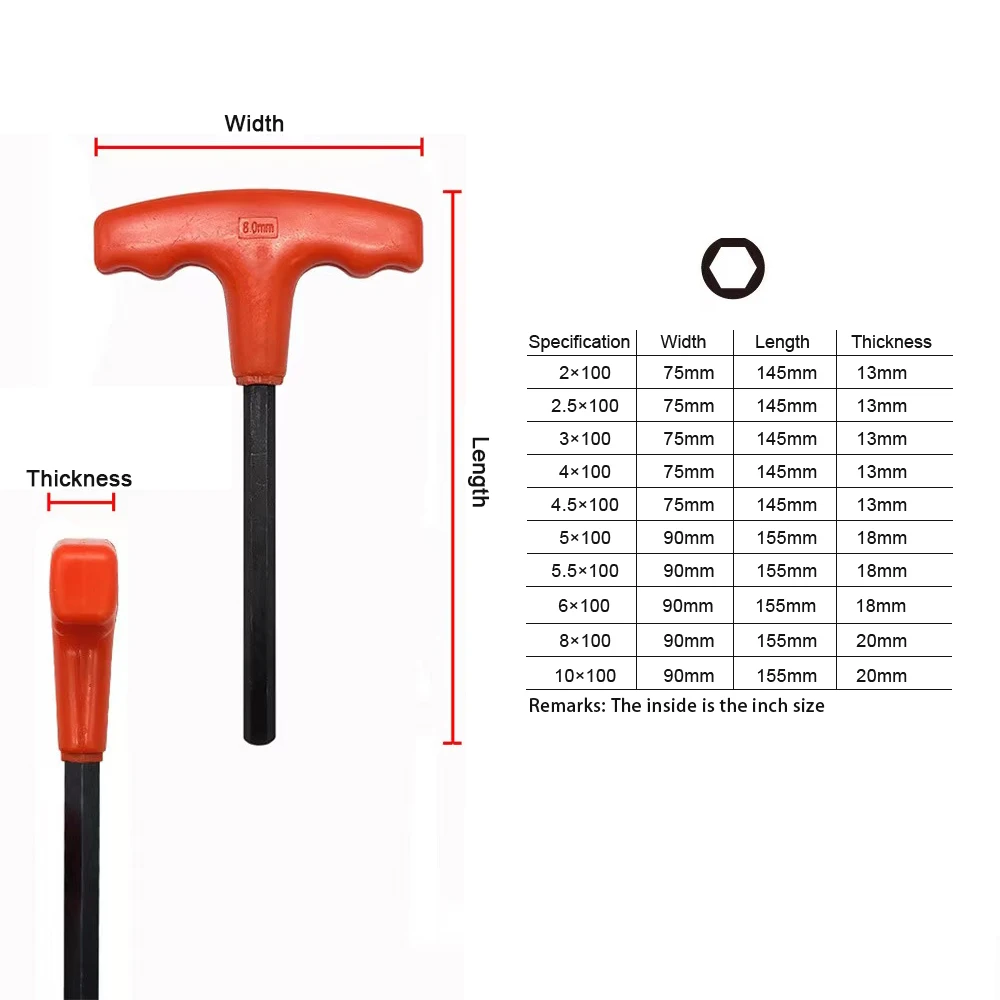 WOZOBUY 10pc Metric Or Inch T-Handle Hex Key Allen Wrench Tool Set Or Star T-Handle Hex Key Set with Convenient Storage Stand