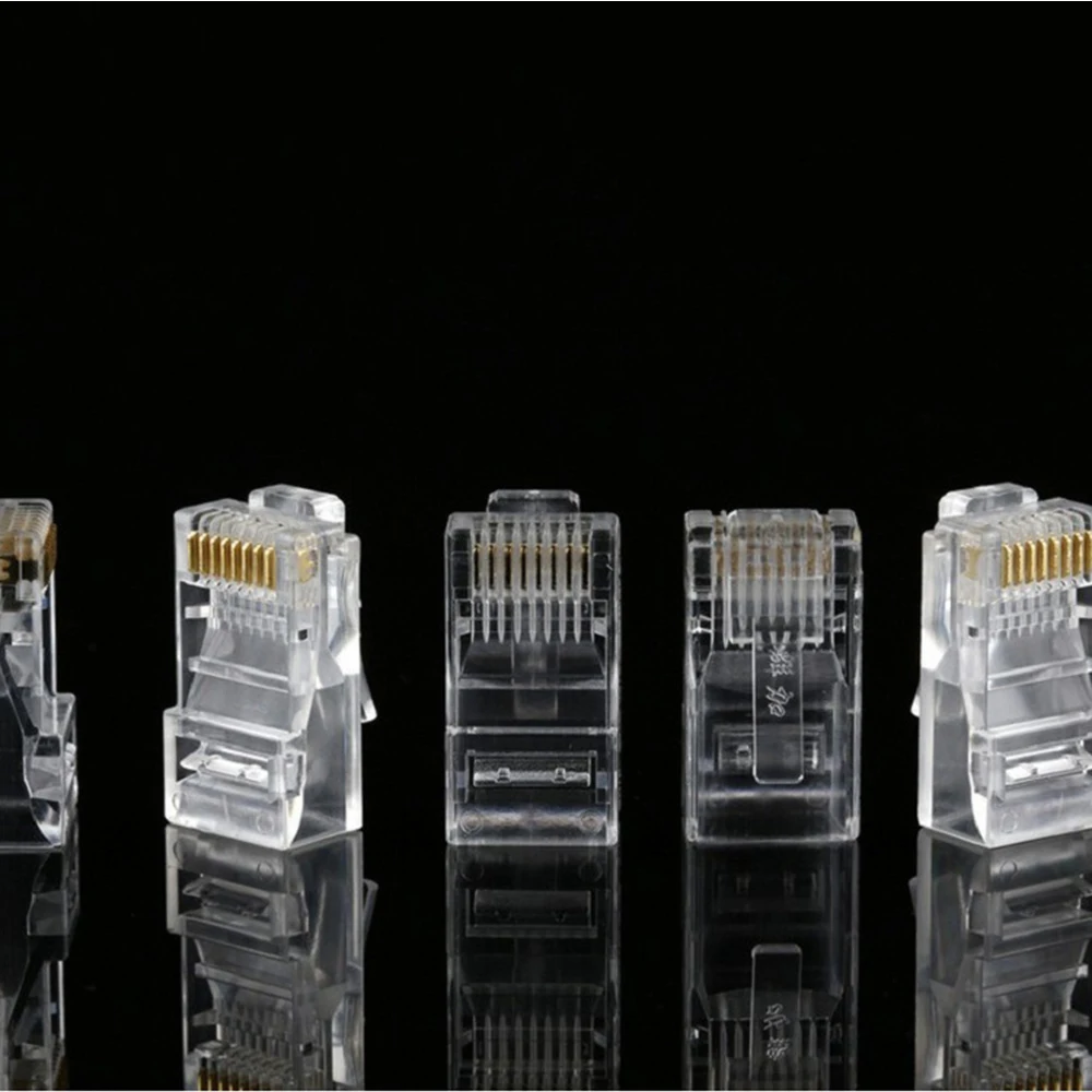 RJ-45 Ethernet Cables Module Plug Network Connector For UTP Cat5 Cat5e RJ45 Network Cable Crystal Heads 8P8C ethernet network plug network cable connector ethernet cable connector ethernet cable 100PCS/lot