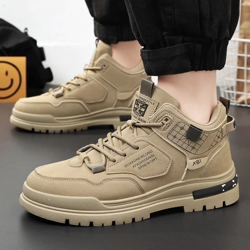 

Лидер продаж, повседневные спортивные туфли, весенние новые удобные уличные туфли на толстой подошве с высоким верхом, модная обувь со шнуровкой