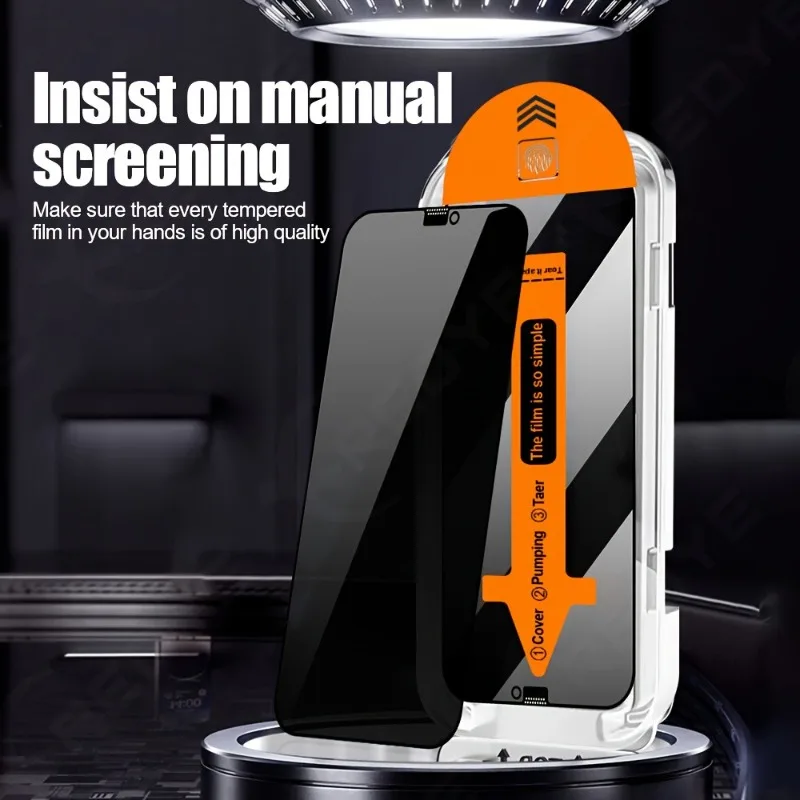 5-Pack Dust-Free Privacy Screen Protector Anti-Peep Tempered Glass Film