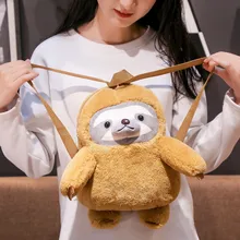 

2022 Hot Selling Stuffed Animal Brown Sloth Backpack Animal Toy Bags Plush Toys Gifts for Kids Kawaii Plush Doll Stuffed Animals