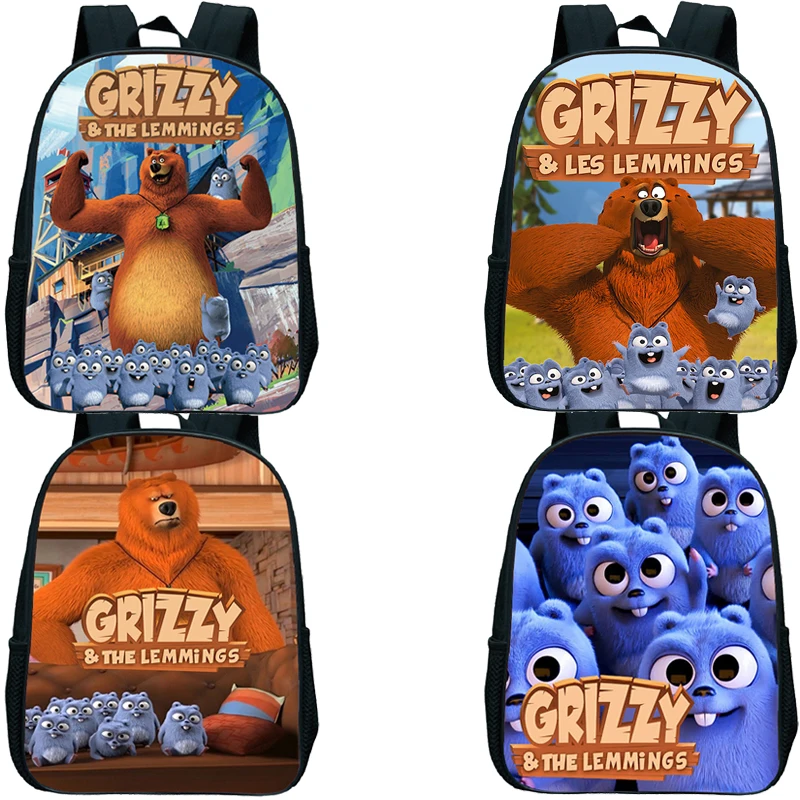 

Child Grizzy and the Lemmings Backpack Waterproof Kindergarten Bags Bookbag Kids Cartoon Anime Backpacks Boys Girls School Bag