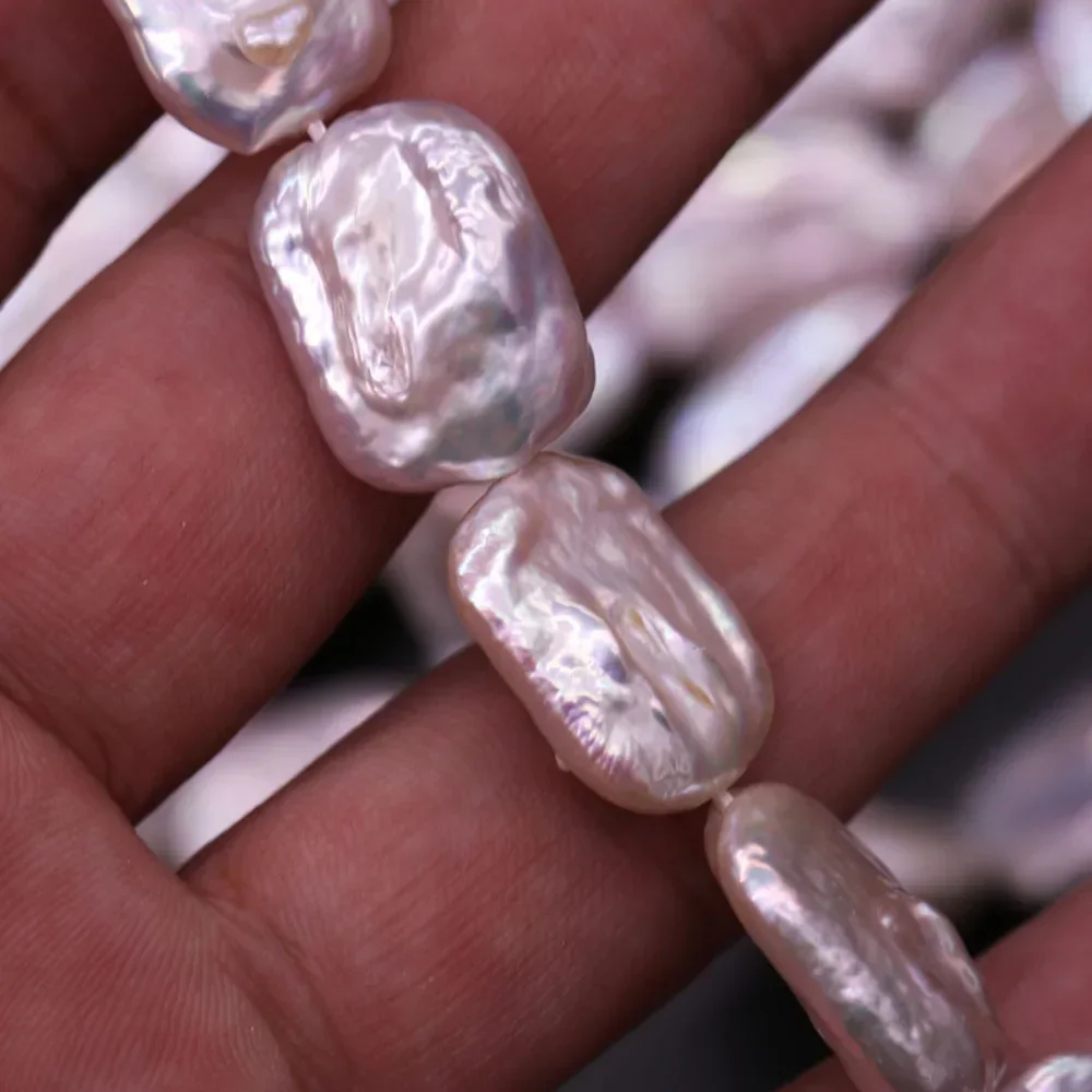 Natural Freshwater Pearl Beaded Baroque Rectangle Isolated Loose Beaded for Jewelry Making DIY Bracelet Necklace Accessories