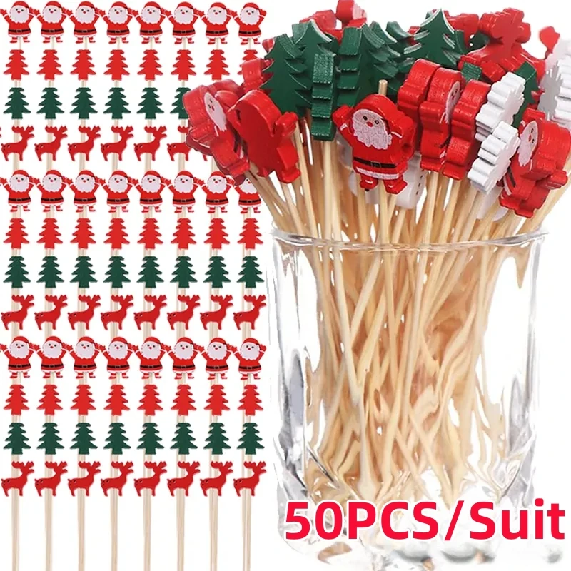 Fruit Fork Food Picks Food Toothpicks 1000PCS Christmas Fruit Fork Food Grade Plastic Mini Cartoon Kids Cake Fruit Toothpick Bento Lunch Bento Party Decoration