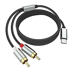 Premium USB - C to RCA Audio Cable - High - Fidelity Sound Splitter for Enhanced Home Audio Experiences (Black)