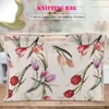 Exquisite Practical Wood Handle Woven Fabric Storage Bag for Knitting Needles Sewing Tools Yarn Organizer Knitting Organizer 1