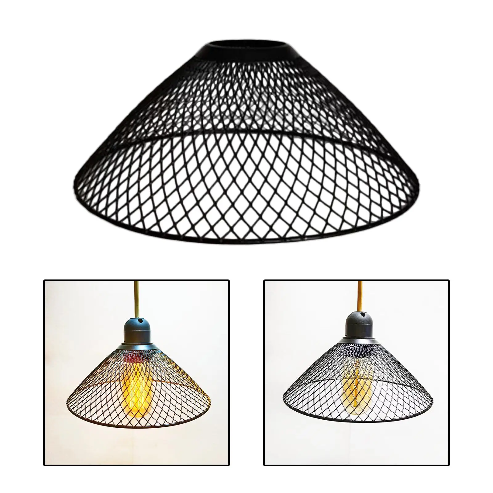 Iron Pendant Lamp Shade Vintage Style Simple Ceiling Light Shade Light Cover Lampshade for Home Bedroom Dining Room Kitchen