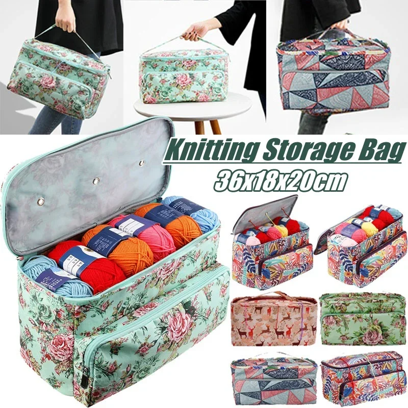 Big Capacity Portable Knitting Bag Wool Crochet Crochet Yarn Storage Bag  Sewing Needle Sewing Accessories Storage Bag - AliExpress