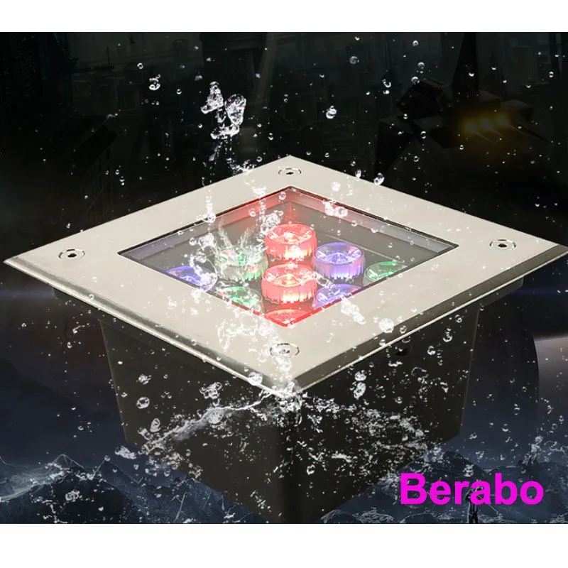 Description Picture 2 of itemOutdoor 9W Waterproof RGB LED Underground Lamps with Remote Controller 110V220V Inground Light for Ground Garden Path Park Floor