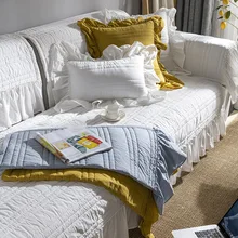 

Lotus Leaf Lace Sofa Covers for Living Room Sofa Towel Couch Cover Cotton Non-slip Sofa Slipcover Modern Corner Seat Cover