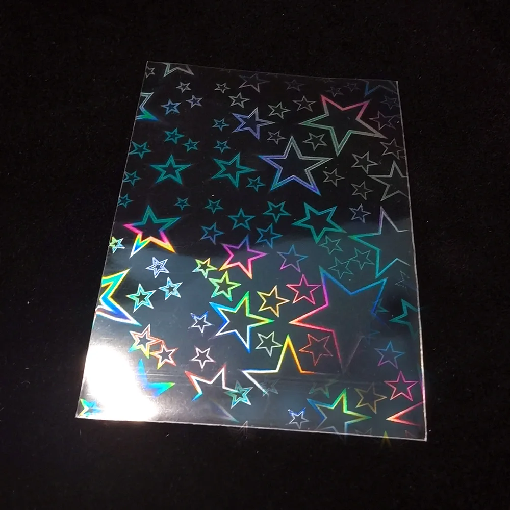 50PcsBig Star Laser Flashing Card Sleeves Holographic Film Idol Photo Card Games Magic Card Sleeve Trading Card Protective Cover