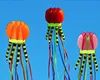 4-colors 3D Jellyfish Kite 7M Colorful Long Tail Ribbon Soft Kite Easy To Fly, Tear Resistant Outdoor Sports Flying Toy 2