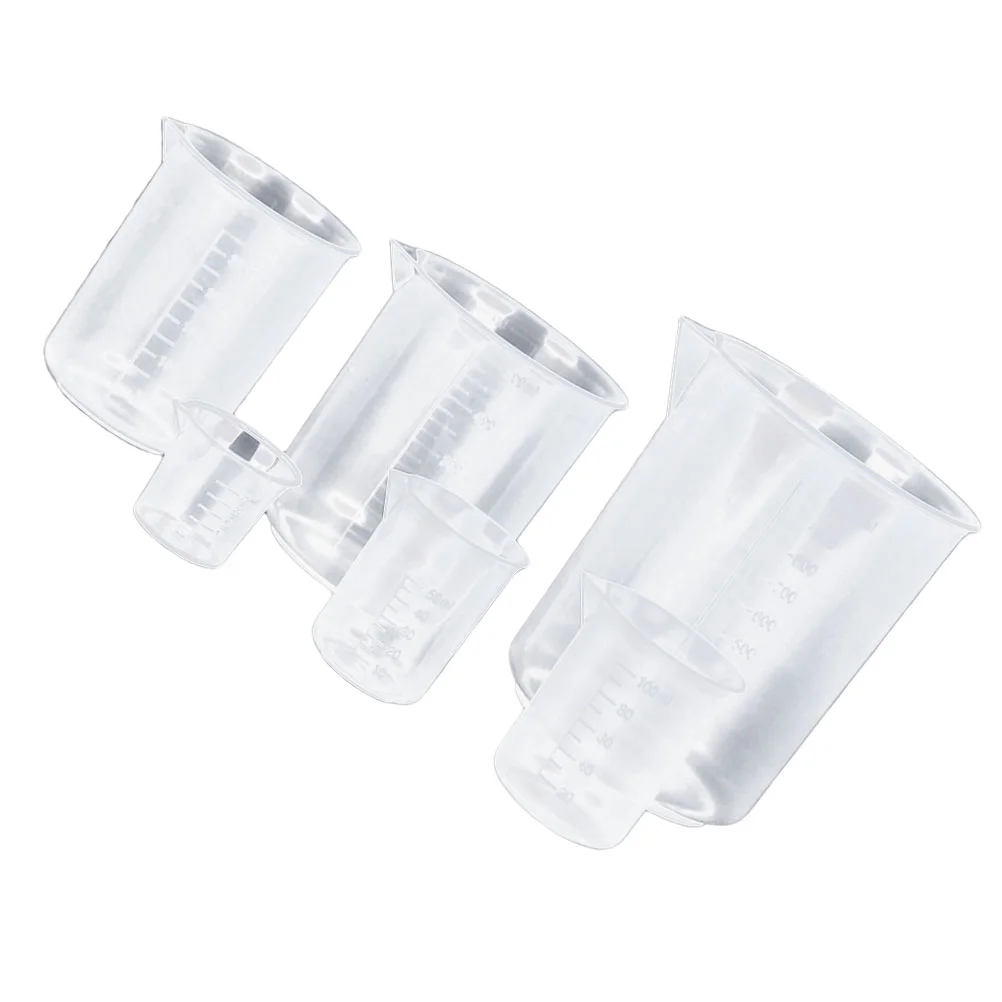 

Transparent Graduated Beaker 5pcs, + 100mL+ 2 + 500ml+ 1000mL Measuring Cups Resin Mixing Cups Measuring Cup Beaker Cup